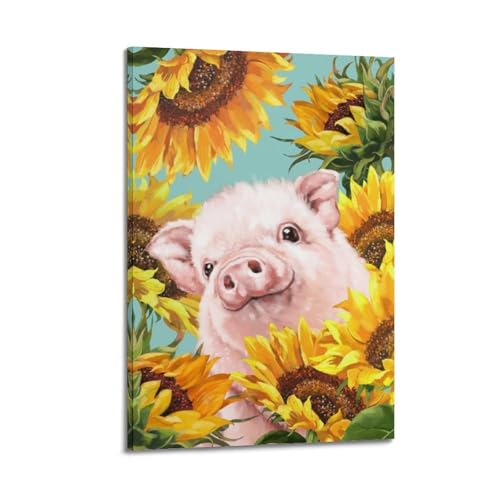 Poster tournesol 20x30 cm WIZIGM impression sur toile moderne avec cadre