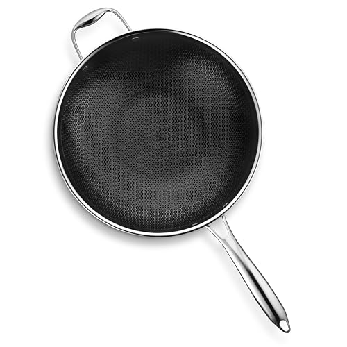 image for HexClad Hybrid Nonstick 12-Inch Wok, Stay-Cool Handle, Dishwasher-Frie