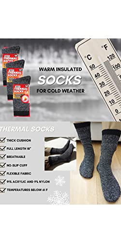 Heated Sox Men's Thermal Heat Socks Heavy Duty Insulated Warm Winter Boot Sox Pack of 1,2,33