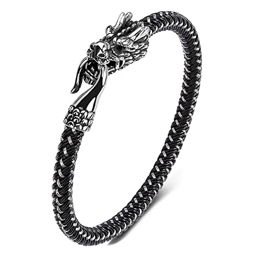Pulsera Dragón para Hombre Acero Inoxidable Negro miniatura 1