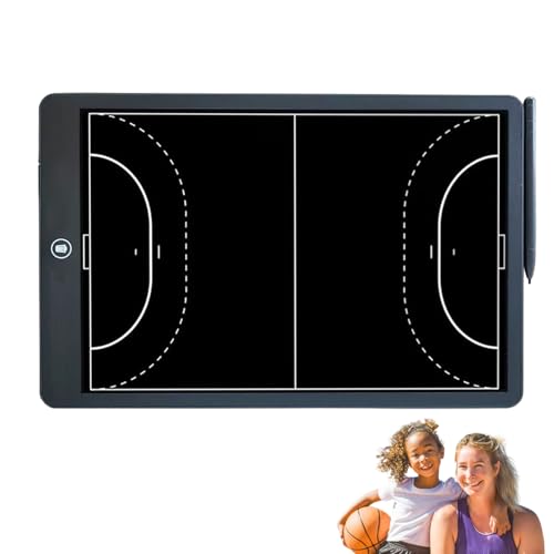 LCD-Zeichenbrett – 40,6 cm Handball-Taktiktafel LCD-Schreibblock | Wasserball-Coaching-Bordüre | Verbessern Sie Bball-Trainingsgeräte, Handball-Trainer-Klemmbrett ideal für Strategie-Training