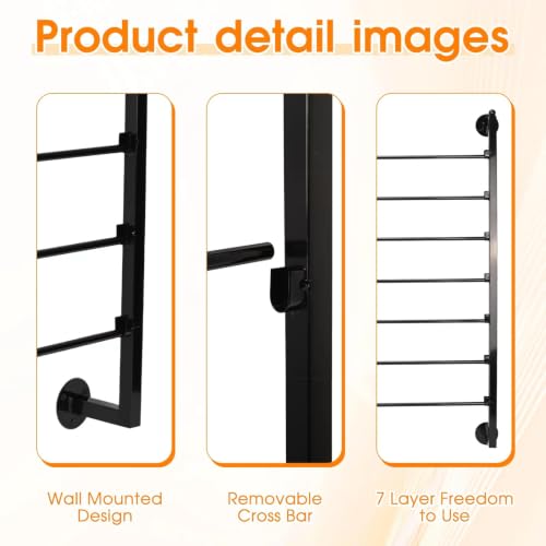 Image of 7 Tier Wall Mount Ribbon Organizer, Metal Rack for Craft Room