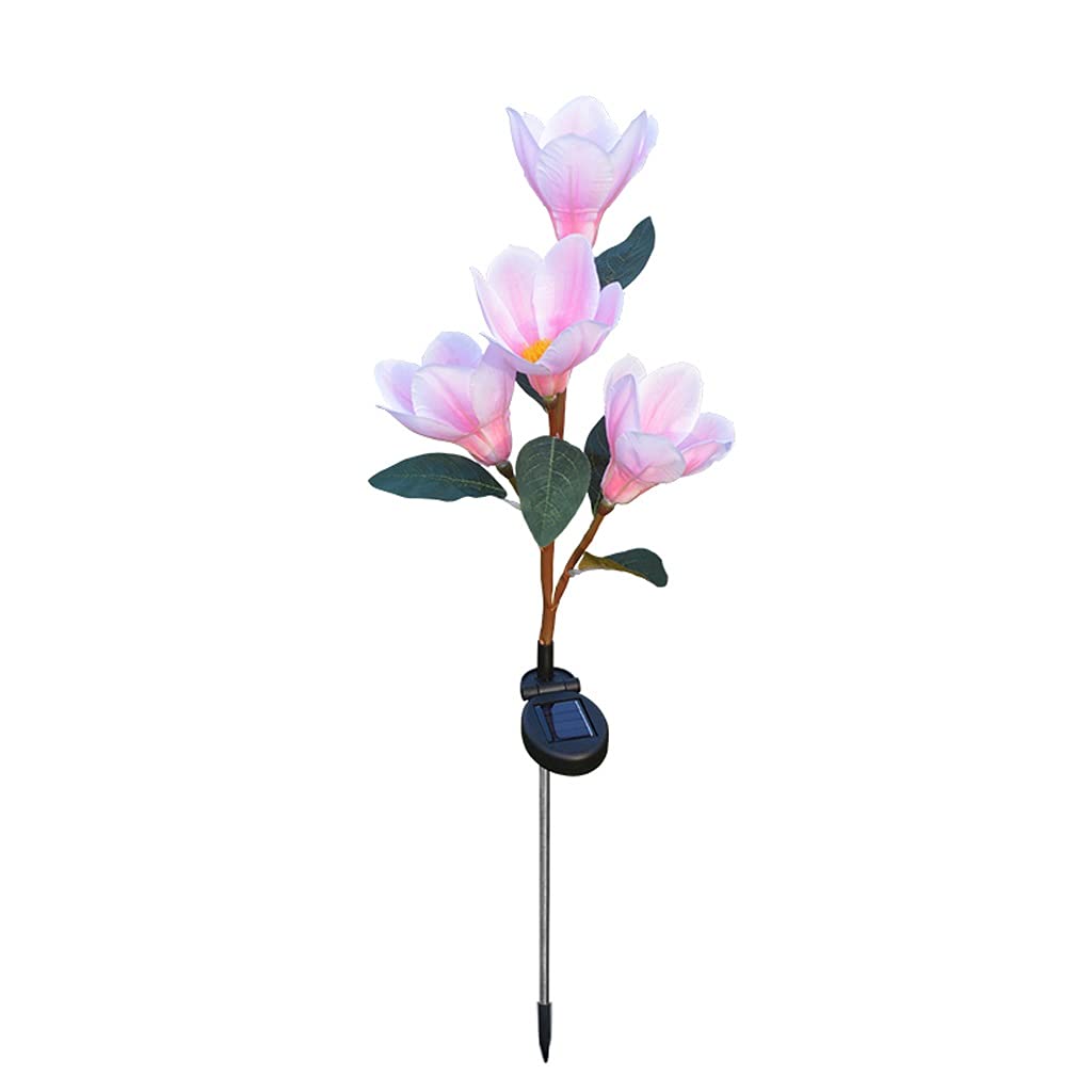 LNNSHX Guirlande Lumineuse Solaire sans Fil, 3 pièces, 4 LED, Fleurs de Magnolia, décoration de Jardin, Lampe de Paysage, économie d'énergie, fête d'anniversaire