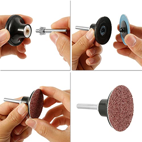 51Piece 2 Inch Quick Change Sanding Discs Kits Surface Conditioning Sanding Disc Pads with Disc Pad Holder 36/60/80/120/240 Grit