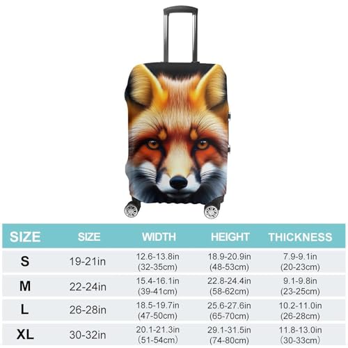 Luggage Cover Anti-Scratch Suitcase Cover Travel Luggage Covers Suitcase Protector (Animal Fox Art)2