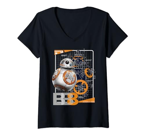 T-shirt Star Wars BB-8 col V coupe ajustée confortable femme