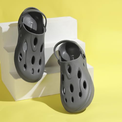 Image of CHUPPS Gator Clogs for Men | Lightweight EVA Clogs | Anti-Slip Sole | Cushioned Footbed | Breathable Ventilation | Adjustable Back Strap | Waterproof Casual Garden Clogs for Men