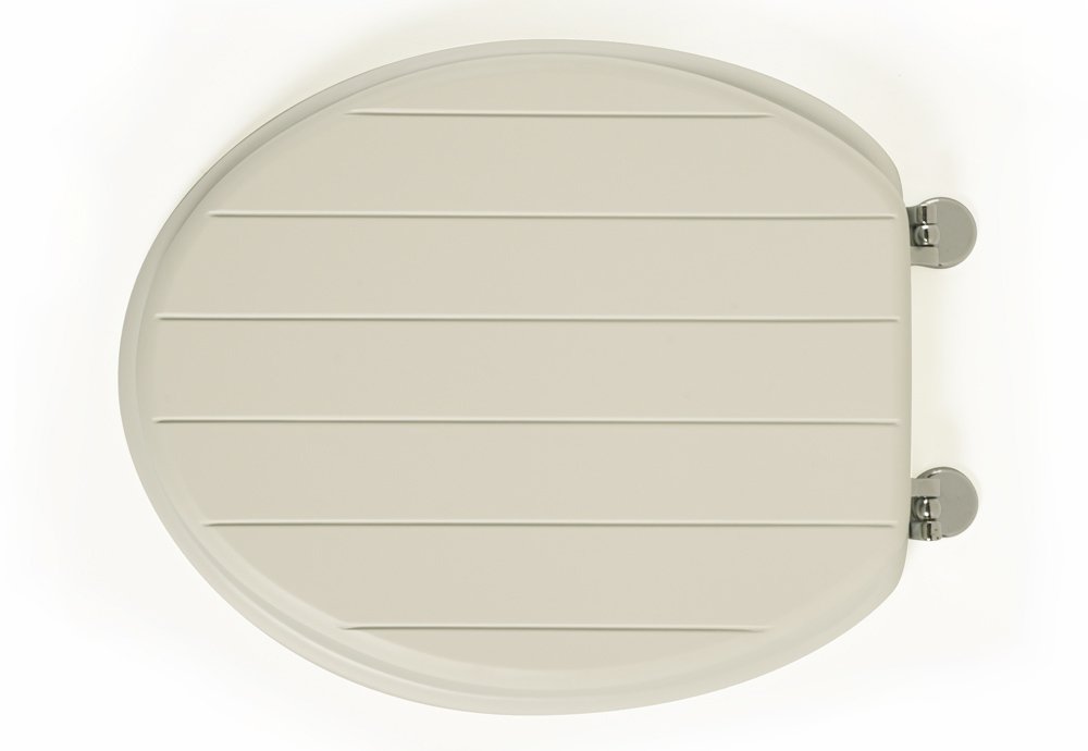 Tongue & Groove Effect White MDF Toilet Seat