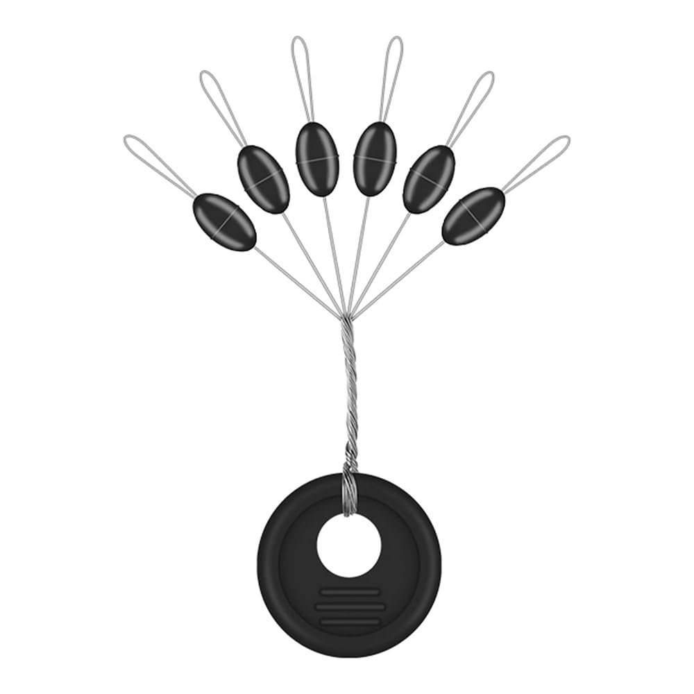 ZONADAH 100pcs Rubber Fishing Bobber Beads Stopper 6 in 1 Float Sinker Stops Fish Rigs Line Oval Float Stops for Coarse Fishing Size S Fish Beads R0.8-100 Line Black