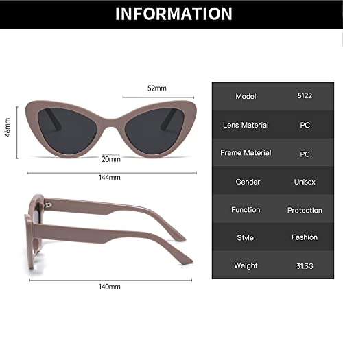 YAMEIZE Classic Cat Eye Sunglasses - Women Men Trendy Sun Glasses UV Protection2