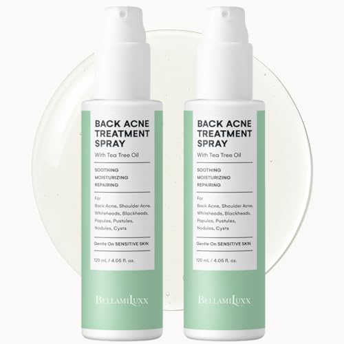 Image of BellamiLuxx Back and Body Acne Treatment Spray: 2% Salicylic Acid & Tea Tree Oil Bacne Spray for Clear, Soothe & Moisturize - Effective for Men, Women, Teens with Back, Shoulder, Arm, and Chest Acne