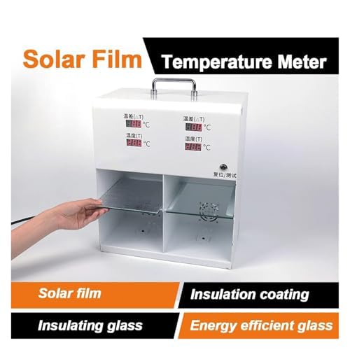 Comprobador de película solar para medición de aislamiento térmico, calibración automática y monitoreo directo de temperatura para ventana de coche y cristal, 1 paquete