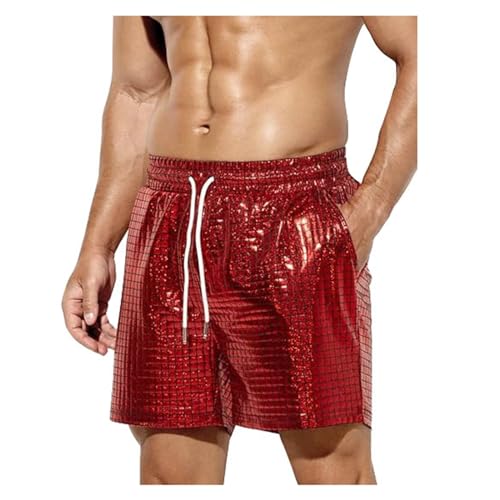 Pantalon court à paillettes au design brillant pour tenue de fête homme