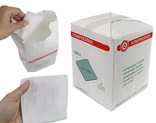 Mullkompresse 10X10CM 8FA,100 Pezzi