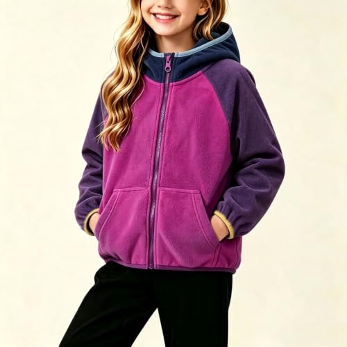 Girls Fleece Hoodie Jacket Full Zip Coat with Pockets Winter Warm Outerwear - image 2