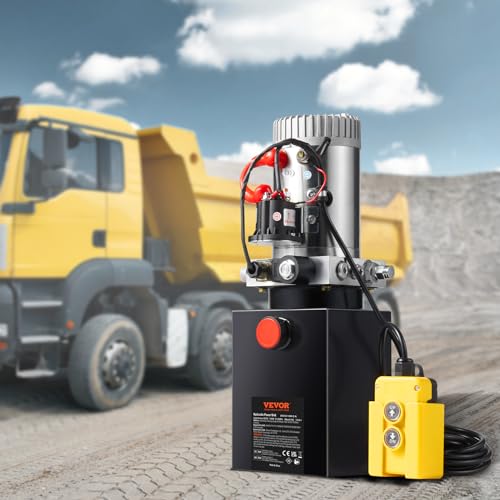 VEVOR Hydraulikpumpe Hydraulikaggregat 12V 3,8L Hydraulikaggregat 1600 W, Einfachwirkende Hydraulikpumpe Hydraulic Power Pack, 1 Gal Tank Hand Pump Hydraulikaggregat, für Aufzüge, Gabelstapler usw.