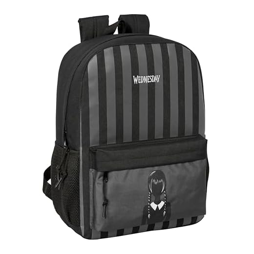 Safta WEDNESDAY - Mochila para Portátil 15.6", Mochila, Ideal para Diferentes Edades, Cómoda y Versátil, Calidad y Resistencia, 32x14x43 cm, Color Negro