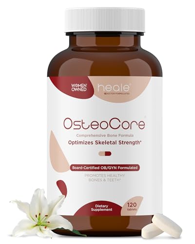 OsteoCore - Calcium Supplements for Women (1 Month Supply) Osteoporosis & Bone Health - Calcium Absorption - Vitamin D3 & Vitamin K2 Complex - Gluten Free, Non GMO, Made in USA by Heale - 120 Tablets