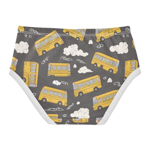 Yellow School Bus Girls' Underwear Cotton Girls Briefs Soft Toddler Underwear 2T2