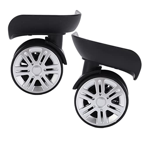 Luggage Wheels, 360 Swivel, Double Row, Black, Plastic, Compatible with Passenger Car, 2.4 Inches, 0.28 Kilograms