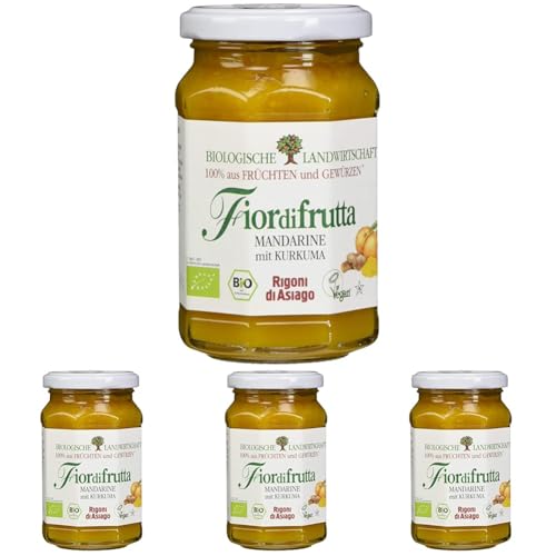 Rigoni di Asiago Fiordifrutta Fruchtaufstrich, Mandarine Kurkuma Bio, 260 gramm (Packung mit 4)