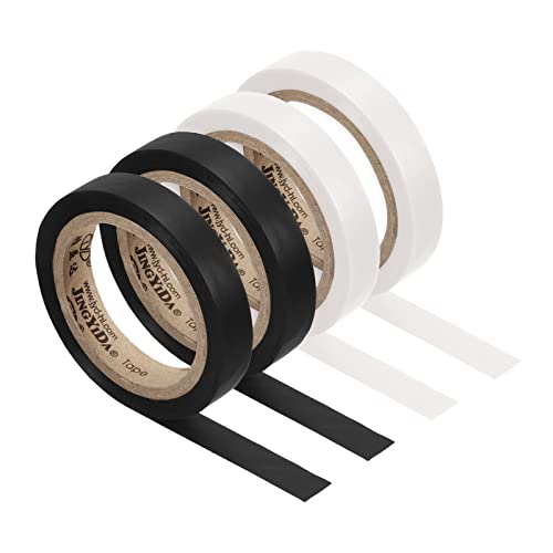 PATIKIL 26Ft Grip Finishing Tape, 4 Pack PVC Racquet Finishing Tapes Racket Accessories Sticky Seal for Tennis Badminton, Black/White