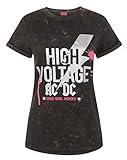 100% Cotton AC/DC Comics High Voltage Acid Wash Women\'s T-Shirt