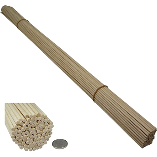 100 unidades, tacos de madera, 4 mm, 60 cm de largo.