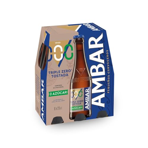 Ambar Triple Zero Tostada - Pack 6 botellas x 25cl - 0.0% Volumen de Alcohol.