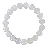 BRCbeads Gemstone Bracelets Natural Synthetic Opal Genuine Gemstones Birthstone Handmade Healing Power Crystal Beads Elastic Stretch 12mm 8.5 Inch with Gift Box Unisex