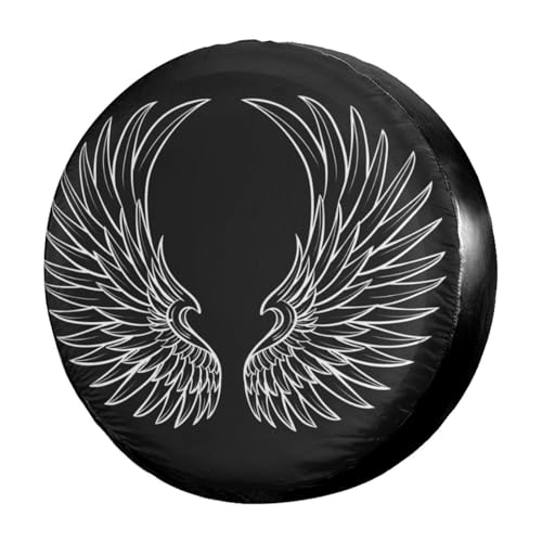 Image of Angel Wings Spare Tire Cover Dust-Proof Wheel Tire Cover Fit Trailer, RV, SUV and Many Vehicle 14 Inch