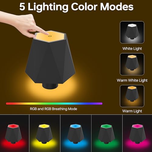 Kacuozx B001 Led Table Lamp, Rgb Colorful Bottle Lamp, Cordless Rechargeable Dimmable Portable Desk Lamp thumb #1