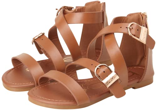 bebe Girls Sandals - Open Toe Summer Easter Strappy Flat Dress Gladiator Sandals with Cushioned Sole4