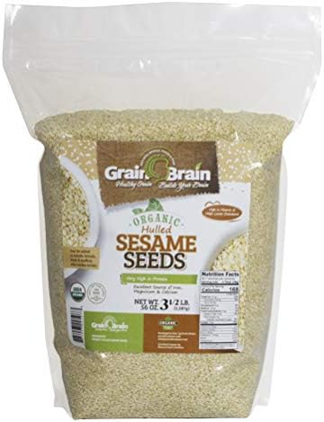Grain Brain Organic Hulled Sesame Seeds (White) 3.5 lb