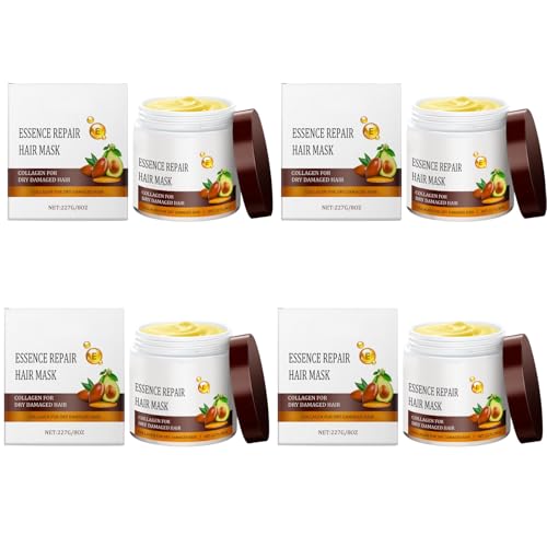 Tratamiento para el cabello con colágeno, tratamiento de reparación profunda con queratina, aceites de maca y aguacate, fortalece, revitaliza y alisa el cabello, cuidado nutritivo para cabello seco