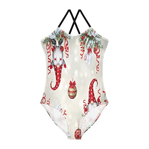 Girl Bathing Suits 3-10 Y Beach Swimsuit, Cute Christmas Gnomes