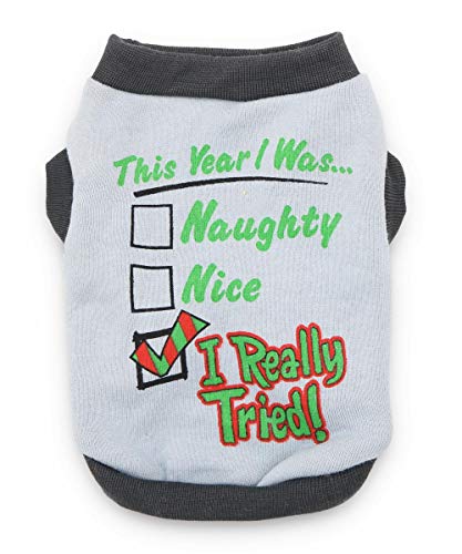 DroolingDog Dog Christmas T Shirt Fleece Warm Clothes for Small Dogs, Large