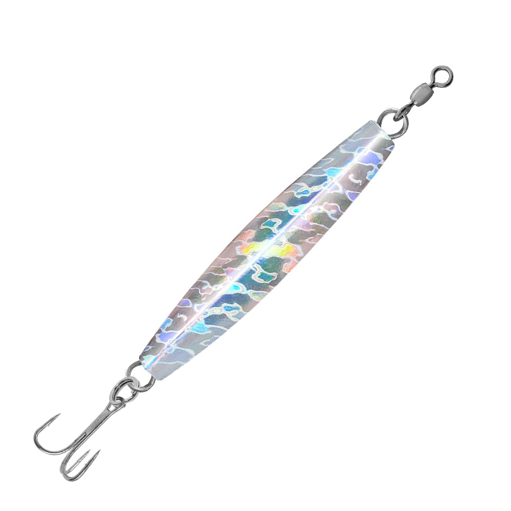 Diamond Bar Jigs, 5 Pcs Chrome Finish, for Vertical Jigging and Deep Sea Fishing, Ideal for Tuna, Amberjack, and Grouper