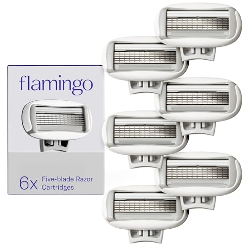 Flamingo Womens Original Razor Blade Refill Cartridges for Women - 6 Count - 5-Blade Shaving Razors for Women