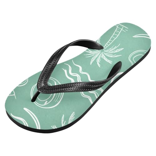 Women Beach Summer Casual Flip Flop Summer Beach Palm Tree CoconutQuick Dry Sandals Slipper for Men A2301257