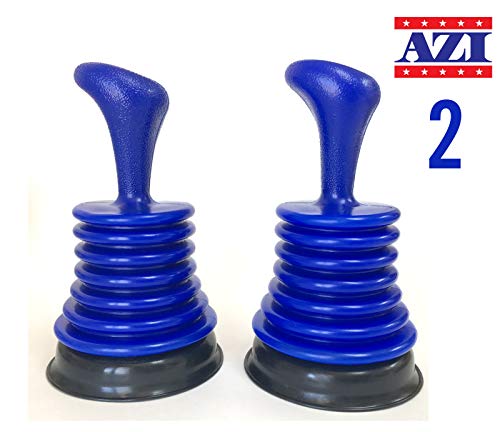Azi 2 Small Compact Plunger Powerful Ergonomic Handle Bathroom Kitchen Sink Bathtub