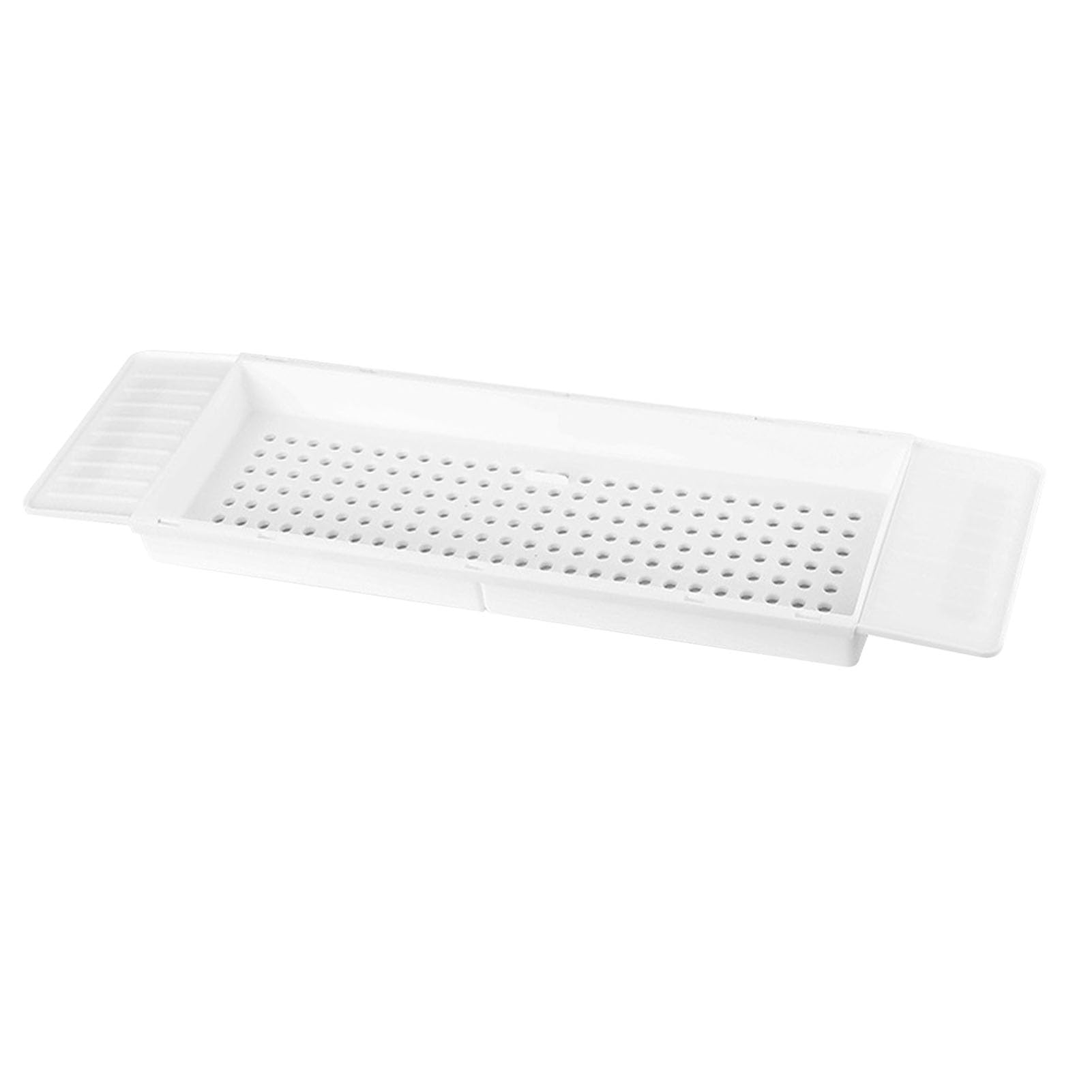 Bandeja de Bañera Extensible con Diseño Antideslizante para Baños Relajantes, Soporte de Plástico para Caddy de Bañera 1 Unidad (Blanco)