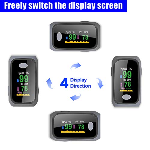 Saturatiemeter,Pulsoximeter for Finger Oxygen-meetapparaat,met LED-display en accessoires, eenvoudige one-touch… - Image 4