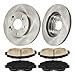 KAC Front Brake Kits Disc Brake Rotors and Ceramic Brake Pads Replacement for 2006-2011 Civic DX/EX/EX-L/LX/LX-S OE Replace 31311+D465A