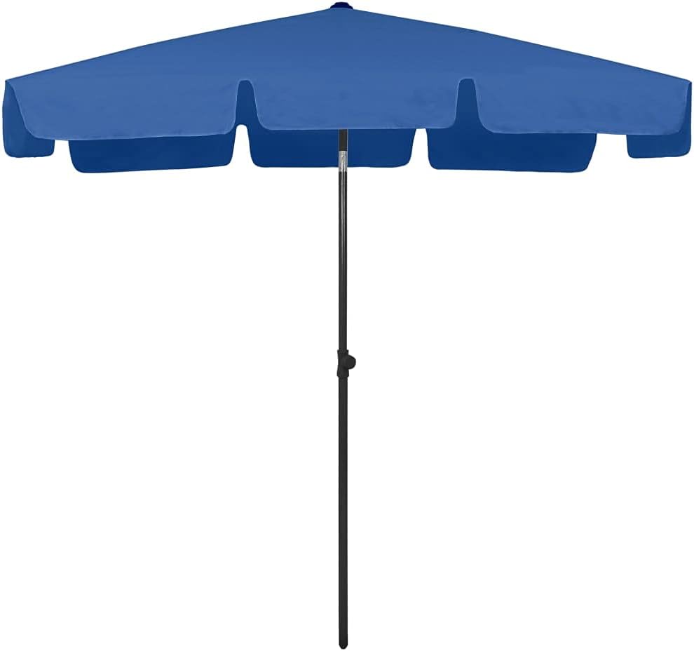 Beach Umbrella Sand Yellow 70.9"x47.2", Wind Resisitance Beach Umbrella, with top vent and Tilt Aluminum Pole, Weather and UV resistant Protection Sand Umbrella