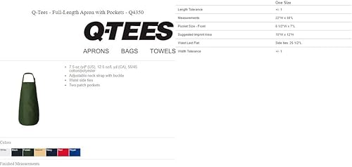 Miniatura 7 de Personalize TEXT Delantal de longitud completa con bolsillos Q4350Delantal de texto bordadoDelantal de texto personalizadoDelantal bordado