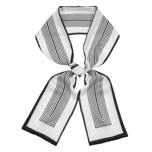 Satin Hair Scarf Fashion Printed Scarves Square Long Headband Breathable Lightweight Headscarf Wrap for Women Hair Handbag Accessory Handle