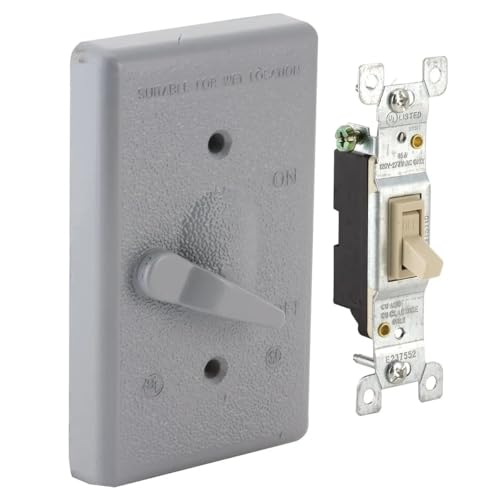Hubbell 5121-0 Toggle Single Pole 125V 15A Switch 1-Gang Gray