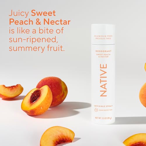 Image of Native Deodorant & Body Spray, Sweet Peach & Nectar, 72-Hour Odor Protection for Underarms & Body, Aluminum Free, Quick Drying, 3.5 oz