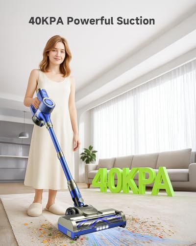 YONNDER 40KPA Cordless Vacuum, 6-in-1 Cleaning, Powerful Suction, Tangle-Free Brush, 6-Stage Filtration